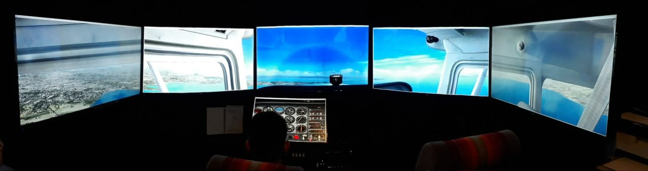 Flight simulator training room